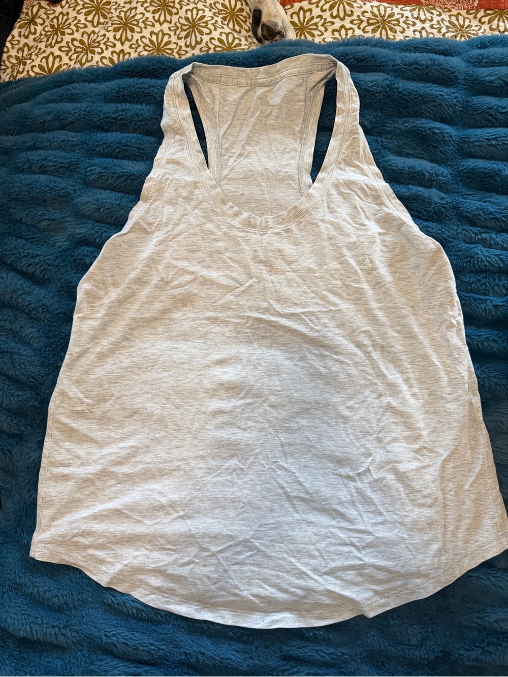 lululemon athletica Heather Light Gray Scoop Neck Racerback Tank